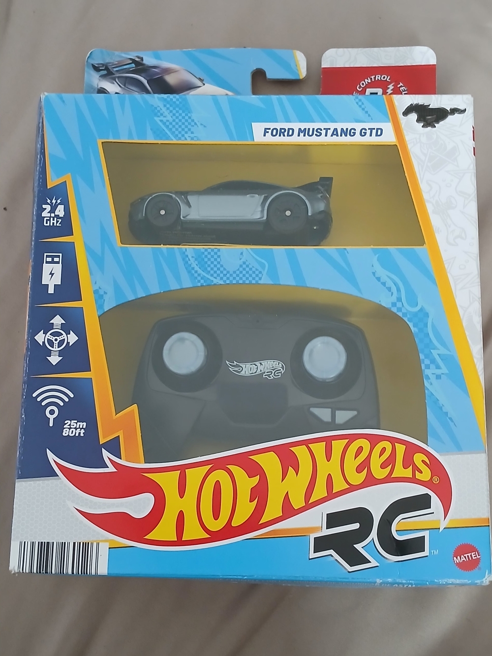 Hot Wheels RC Ford Mustang GTD Remote Control Car - Black & Silver